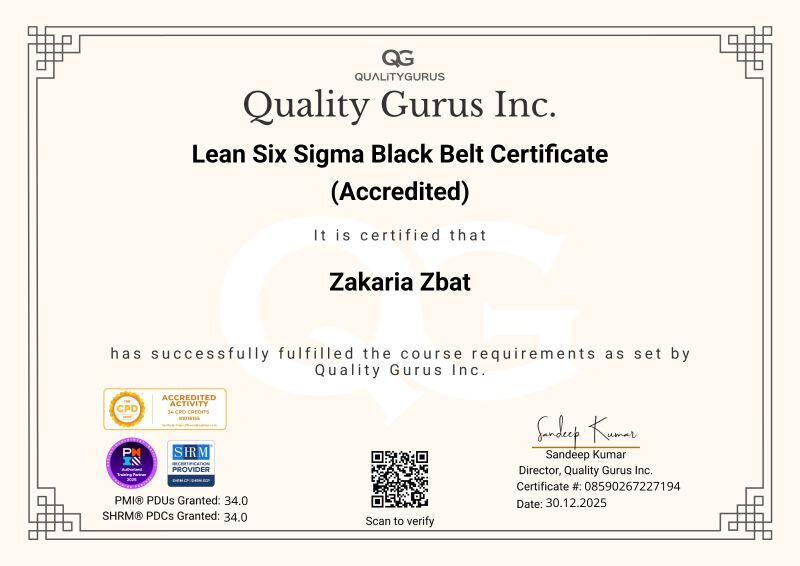 Lean Six Sigma Black Belt Certificate
